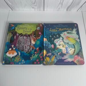 Usborne Set 2 Peek Inside Books - The Little Mermaid & Beauty Beast